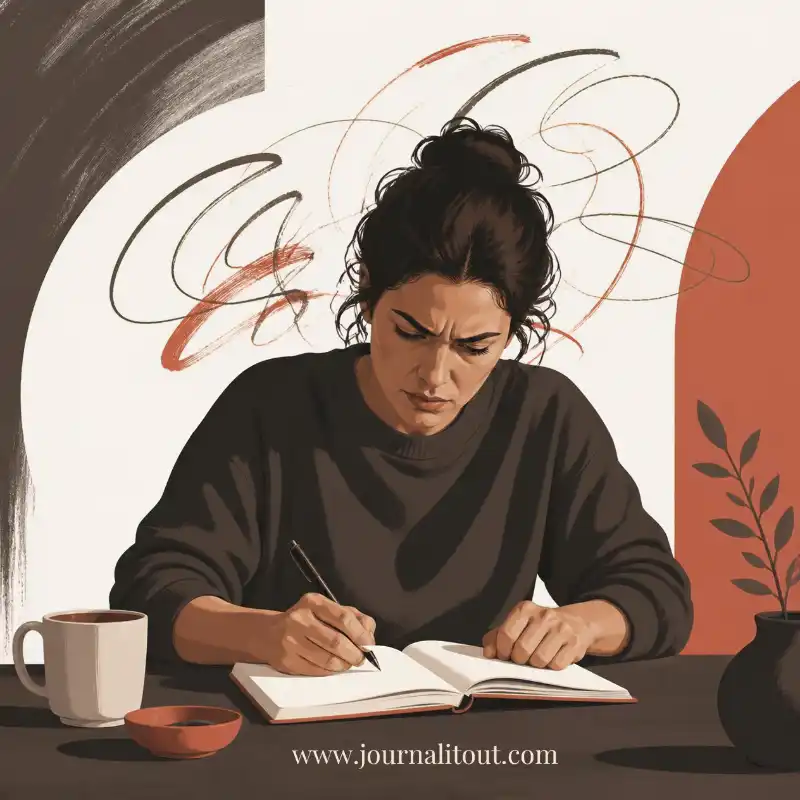 a person who is angry and writing in a journal
